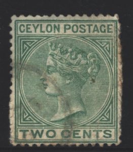 Ceylon Sc#86 Used - on paper