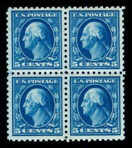 MOMEN: US STAMPS #428 MINT OG NH BLOCK VF/XF