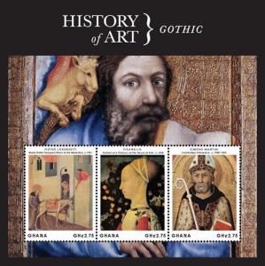 Ghana 2013 - History of Art - sheetlet of 3 stamps - Scott #2751 - MNH