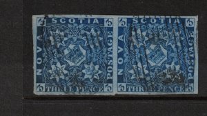 Nova Scotia #3 Very Fine Used Pair **With Certificate** 