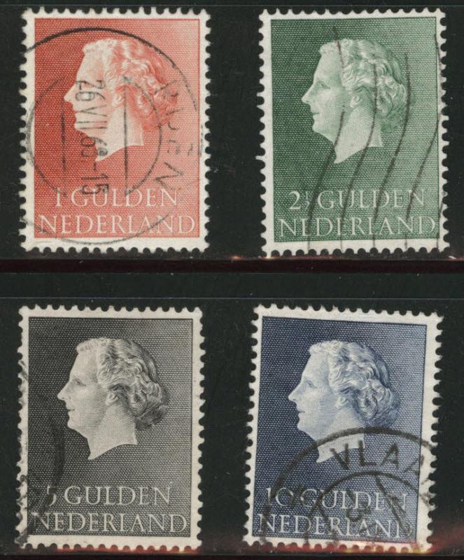 Netherlands Scott 361-64 used 1954-7 Queen Juliana stamp set