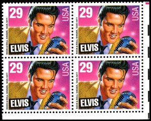 US Sc 2721 - MNH BLOCK of 4 - 1993 29¢ Elvis Presley