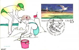 UX132 America The Beautiful Cape Hatteras – Kribbs Hand Painted Cachet