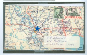 US 1197 cover is all about Baton Rouge, LA: Map envelope, cancel and stamp - would enliven any exhibit