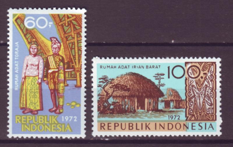 J21053 Jlstamps 1972 indonesia hv,s of set mh #832-3 designs