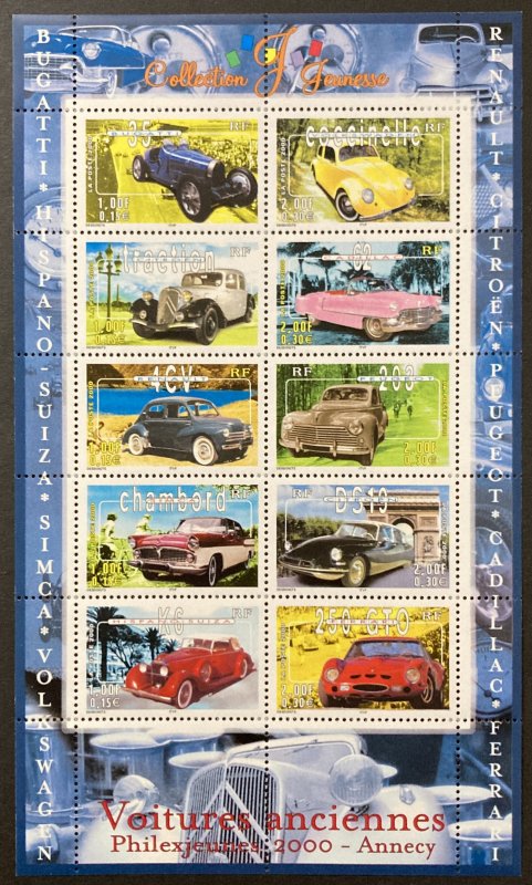 France 2000 #2770 S/S, Automobiles, MNH.