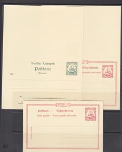 Cameroun Mi P9-P11 mint 1900 Postal & Postal Reply Double Cards, 3 different VF