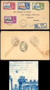 Bahamas SG143g 1935 Silver Jubilee 6d Dot to left of Chapel on Cover