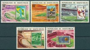 Upper Volta 1978 CTO Football Stamps World Cup Argentina Stamps-on-Stamps 5v Set