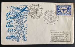 1959 Rio De Janeiro Brazil first day Cover FDC Aviation Week