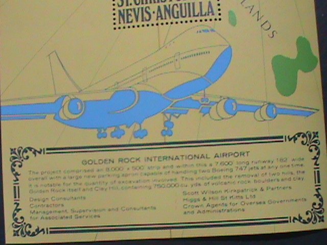 ST.CHRISTOPHER-NEVIS-ANGUILLA-GOLDEN ROCK INTERNATIONAL AIRPORT-MNH S/S VF