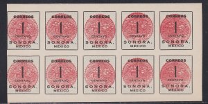 Mexico # 394, Imperf Block of 10, Mint NH