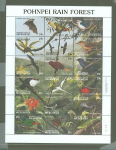 Micronesia #149  Souvenir Sheet (Animals) (Flowers)