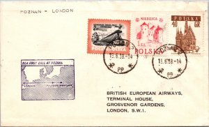 Poland FFC 1958 - Airmail - Poznan To London - J7398