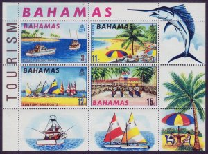 BAHAMAS Sc#293a Tourism Souvenir Sheet (1969) MNH