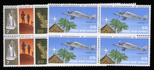 Papua New Guinea #348-351 Cat$13, 1972 50th Anniversary of Aviation, set in b...