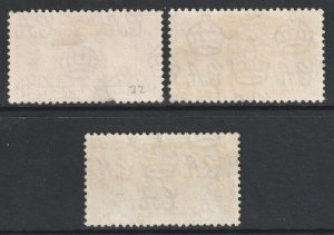 Northern Rhodesia Scott 22/24 - SG22/24, 1937 Coronation Set used