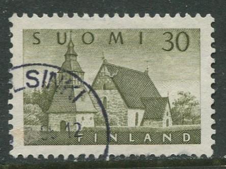 Finland - Scott 336 - Church of Lammi -1956- Used - Single 30m Stamp