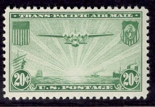 US Stamp #C21 20c China Clipper MINT NH SCV $10.00