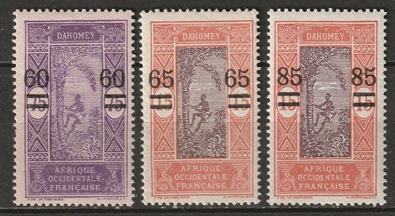 Dahomey 1922 Sc 87-9 set MH*