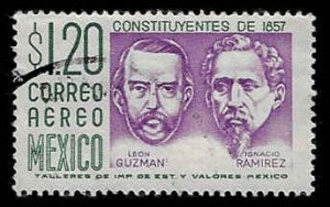 Mexico #C237 Used VLH; 1.2p Leon Guzman & Ignacio Ramirez (1956)