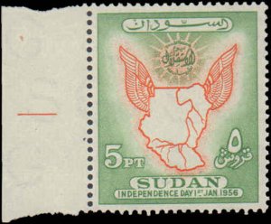 Sudan #118-120, Complete Set(3), 1956, Maps, Hinged