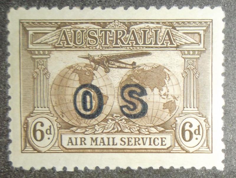 1931 AUSTRALIA #CO1 Mint Hinged Airplane Over Hemisphere 6d Free US Shipping