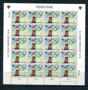 Faroe Islands 1979 Sc 45-7 3 Sheets(Kleinbogen) MNH Children's drawing 8770