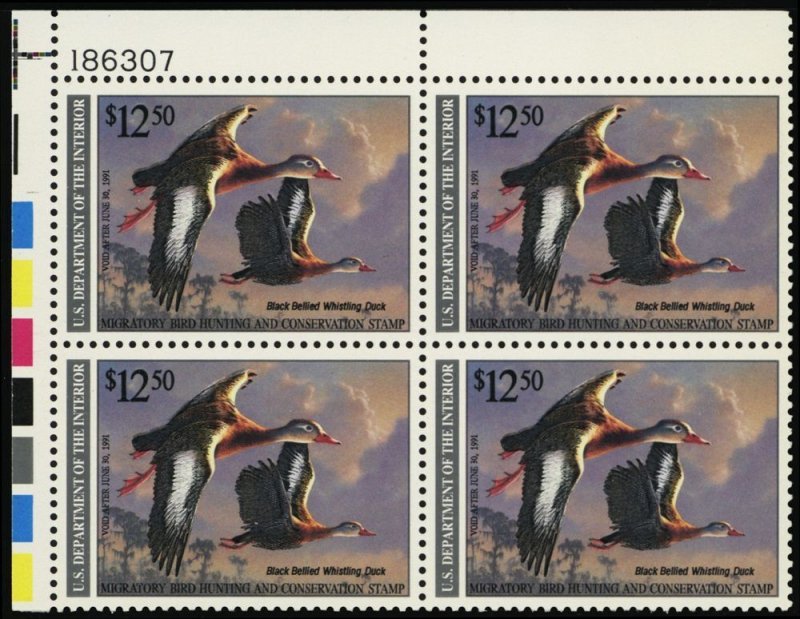 RW57, Mint VF NH $12.50 Federal Duck Stamp Plate Block  -  Face Value $50.00