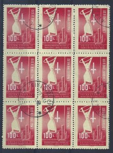 1948 TRIESTE B, May Day, No. 1/3, block of 9 used (three sets)