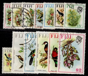 FIJI QEII SG459-473, 1972-74 birds & flowers set, FINE USED. Cat £40.