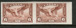 Canada #C5b Extra Fine Mint Original Gum Lightly Hinged Imperf Pair 