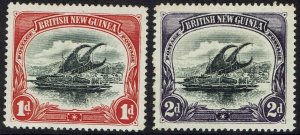 PAPUA 1901 LAKATOI BRITISH NEW GUINEA 1D AND 2D VERTICAL WMK