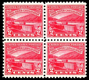 U.S. #681 MINT BLOCK OG NH