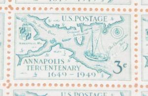 1949 sheet - Annapolis 300th Anniversary Sc# 984