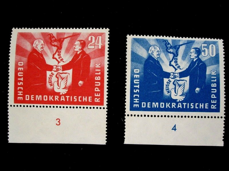 GERMAN DEM REP - SCOTT# 80-81 - PLATE SINGLES - MNH - CS - USED - CAT VAL $42.00