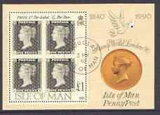 Isle of Man 1990 150th Anniversary of Penny Black m/sheet...