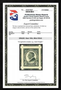 MOMEN: US STAMPS #611 MINT OG NH PSE GRADED CERT GEM-100J LOT #79225