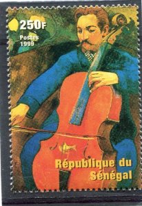 Senegal 1999 PAUL GAUGUIN The Cellist Painting 1 value Perforated Mint (NH)