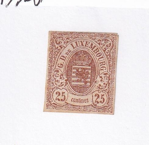 LUXEMBOURG # 9 VF-MNG IMPERF(As Issued) CAT VALUE $350