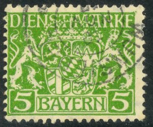 BAVARIA GERMAN STATES 1916-17 5pf Coat Of Arms Official Sc O7 VFU