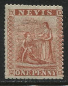 Nevis 1876 1d red mint o.g.