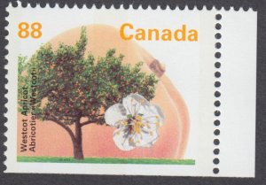 Canada - #1373b Westcot Apricot Tree, Booklet Stamp, Perf. 14.4x13.8 - MNH