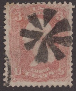 US Scott # 65 3c Washington Fancy Cancel Bold Strike