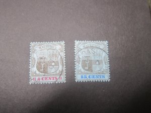 Mauritius 1904 Sc 131,133 FU