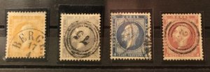 Norway Norge 1856 Year N 2-5 king Oscar I set of 4 cancelled stamps in perfect