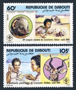 Djibouti 533-534,MNH.Michel 308-309. Scouting Conference 1981.Animals.