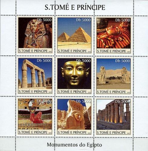 SAO TOME E PRINCIPE 2003 SHEET MONUMENTS OF EGYPT PYRAMIDS st3320