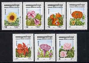 Kampuchea 1983 Flowers complete perf set of 7 unmounted m...