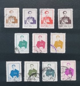 1954-1955 Iran Definitives Set 5 (incomplete) singles used. Scott 999-1009